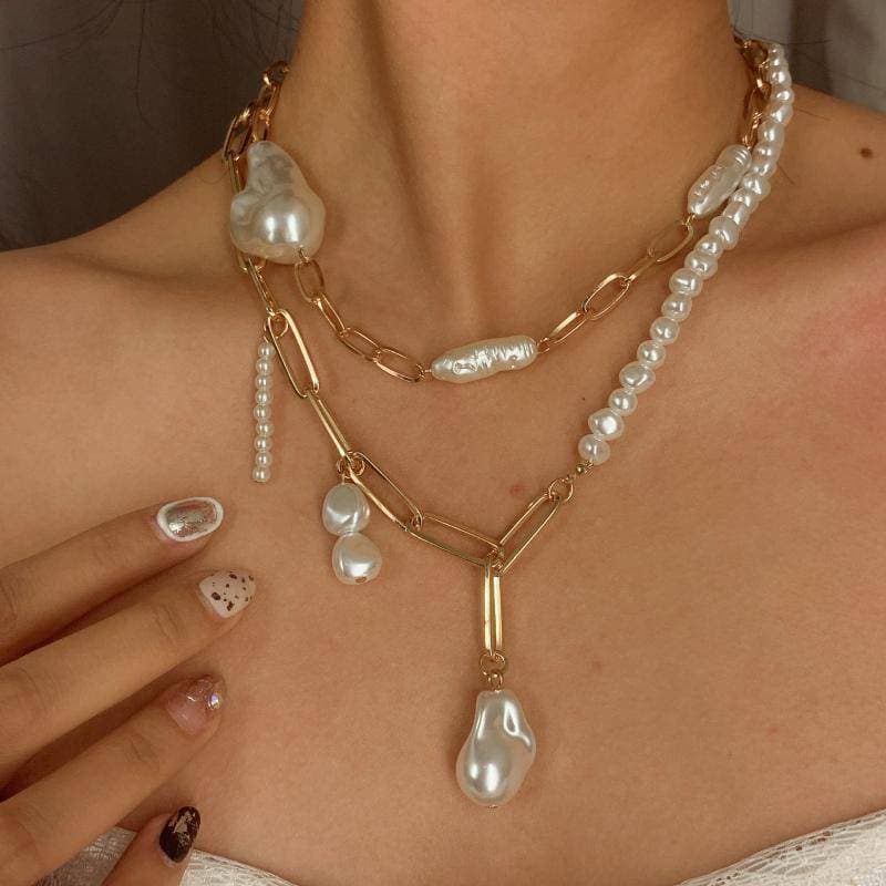 Women's Irregular Faux Pearl Necklaces - Greatonushoes