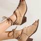 Women's Casual Daily Lace-up Chunky Heel Sandals - Greatonushoes