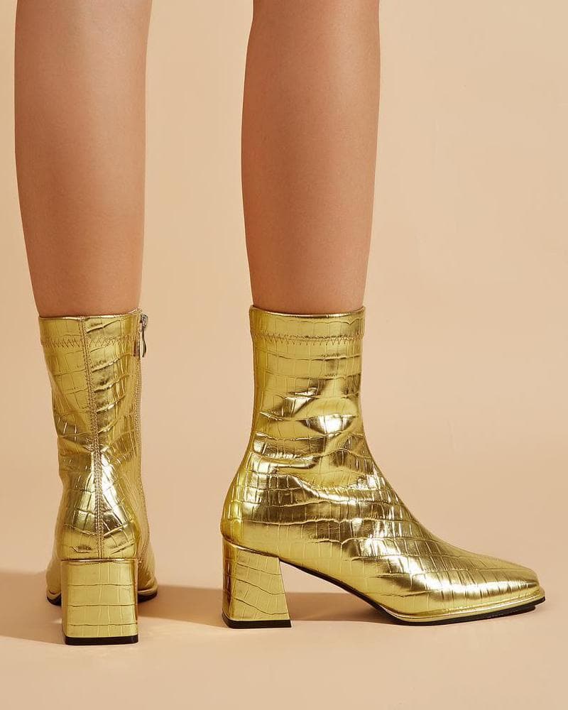 Women's Fashion Soild Color Zipper Boots - Greatonushoes