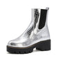 Women's Fashion Daily Platform Heel Zipper Boots - Greatonushoes