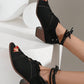 Women's Casual Daily Lace-up Chunky Heel Sandals - Greatonushoes