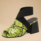 Women's Fashion Peep Toe Elastic Band Chunky Heel Sandals - Greatonushoes
