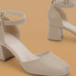 Women's Elegant Daily Hollow-out Adjusting Buckle Chunky Heels - Greatonushoes