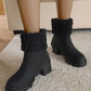 Women's Fashion Fleece Thermal Ankle Boots - Greatonushoes