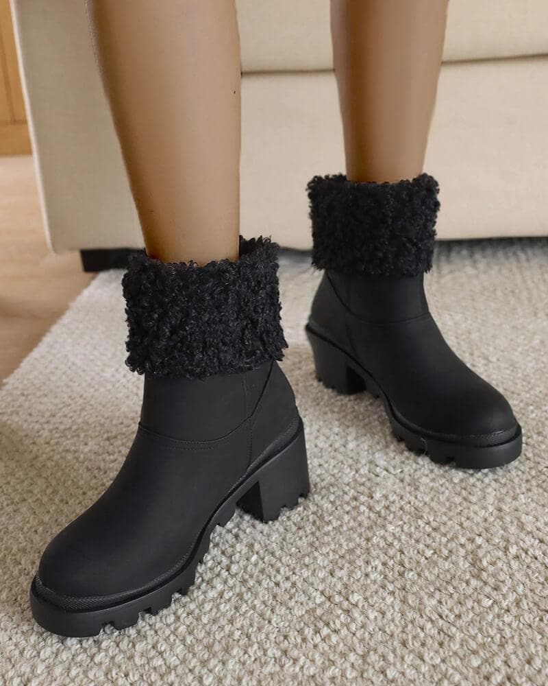 Women's Fashion Fleece Thermal Ankle Boots - Greatonushoes