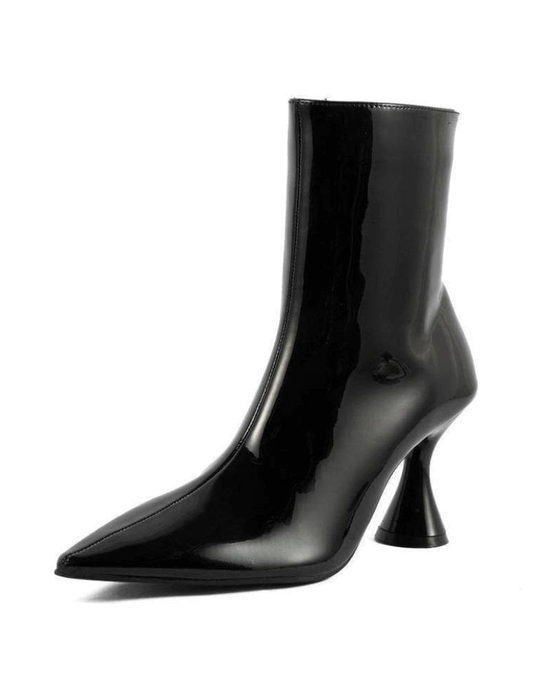 Women's Patent Leather Side-zip Stiletto Ankle Boots - Greatonushoes