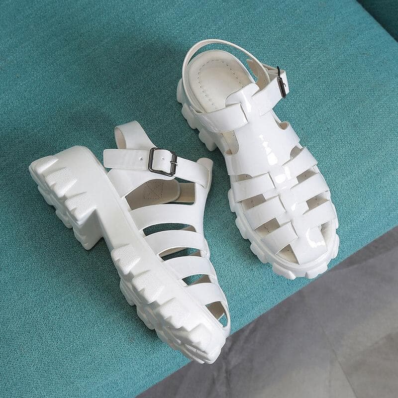 Women's Fashion Daily Round Toe Platform Sandals - Greatonushoes
