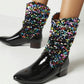Women's Fashion Web celebrity style Sparkling Glitter Slip On Boots - Greatonushoes
