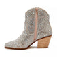 Women's Fashion Web celebrity style Rhinestone Pointed Toe Zipper Ankle Boots - Greatonushoes