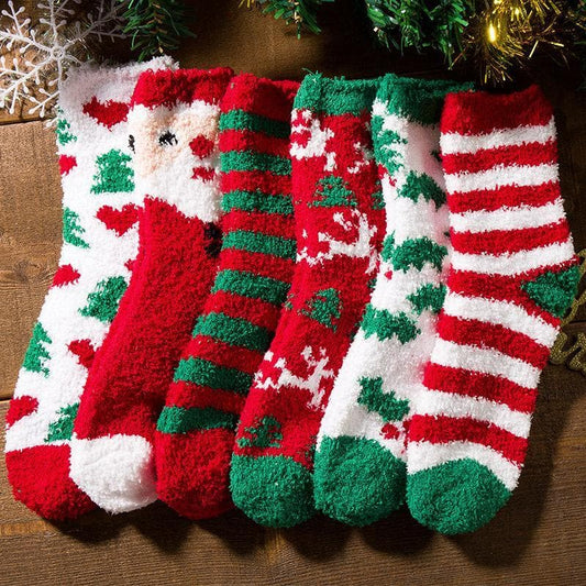 Women's Christmas Coral Fleece Socks - Greatonushoes