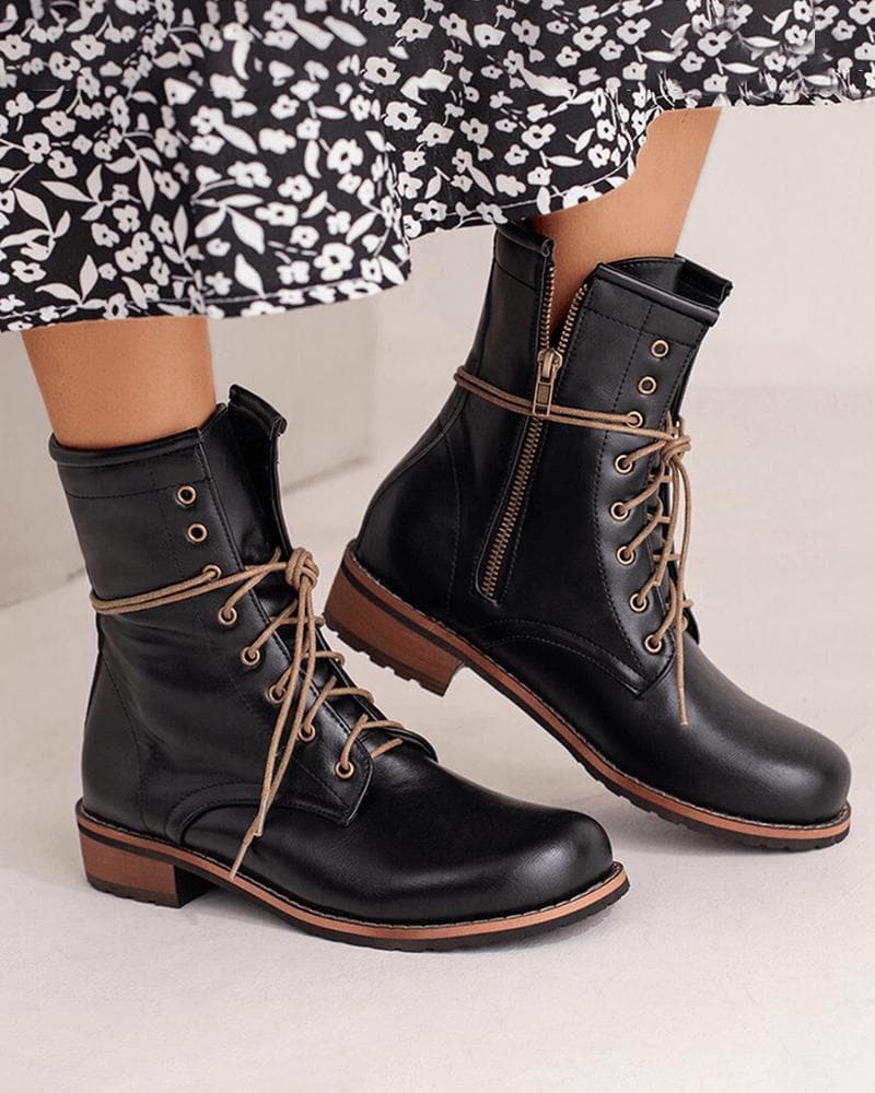 Women's Casual Daily Zipper Martin Boots - Greatonushoes