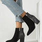 Women's Fashion Outdoor Color-Blocking Zipper Chunky Heel Ankle Boots - Greatonushoes