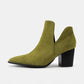 Women's Fashion Outdoor Solid Colo Slip On Chunky Heel Ankle Boots - Greatonushoes