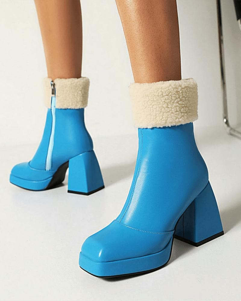 Women's Fashion Web celebrity style Zipper Boots - Greatonushoes