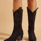 Women's Elegant Embroidery Chunky Heel Boots - Greatonushoes