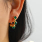Wolmen's Vintage Red/Green/Black Natural Stone Earrings - Greatonushoes