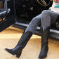 Women's Fashion Web celebrity style Soild Color Zipper Boots - Greatonushoes